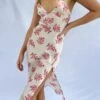 Princess Polly Gigi Midi Dress Cream / Pink Floral -Eva Style Shop 0 Gigi Midi Dress Cream Pink Floral
