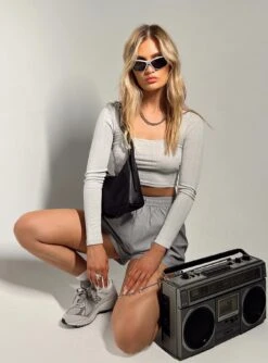 Princess Polly Ajani Long Sleeve Top Grey