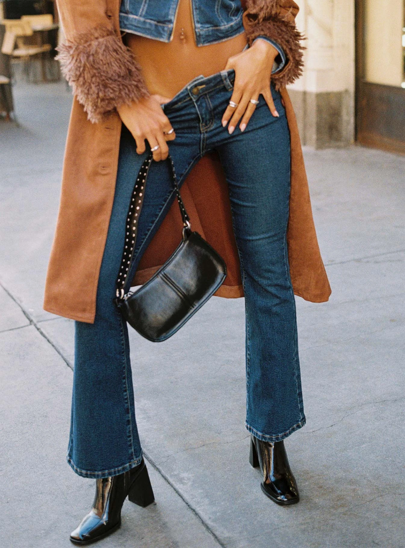 Princess Polly Samner Low Rise Bootcut Jeans Dark Blue 3 Princess Polly Samner Low Rise Bootcut Jeans Dark Blue