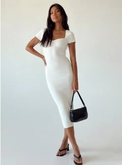 Princess Polly Ellisen Midi Dress White -Eva Style Shop 0 modelinfo Vivien us4 5757bff3 5285 4d7e bfa9 fee241993c4d