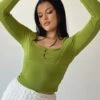 Kentia Long Sleeve Top Green -Eva Style Shop 0 modelinfo alicia us8 5e1b6c3d ad51 415c 9cbb 97c2aee72341