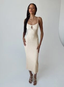 Princess Polly Maila Midi Dress Beige
