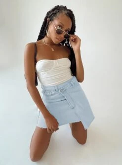 Princess Polly Ryder Light Wash Denim Skirt Denim