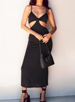 Princess Polly Jocelyn Cut Out Midi Dress Black