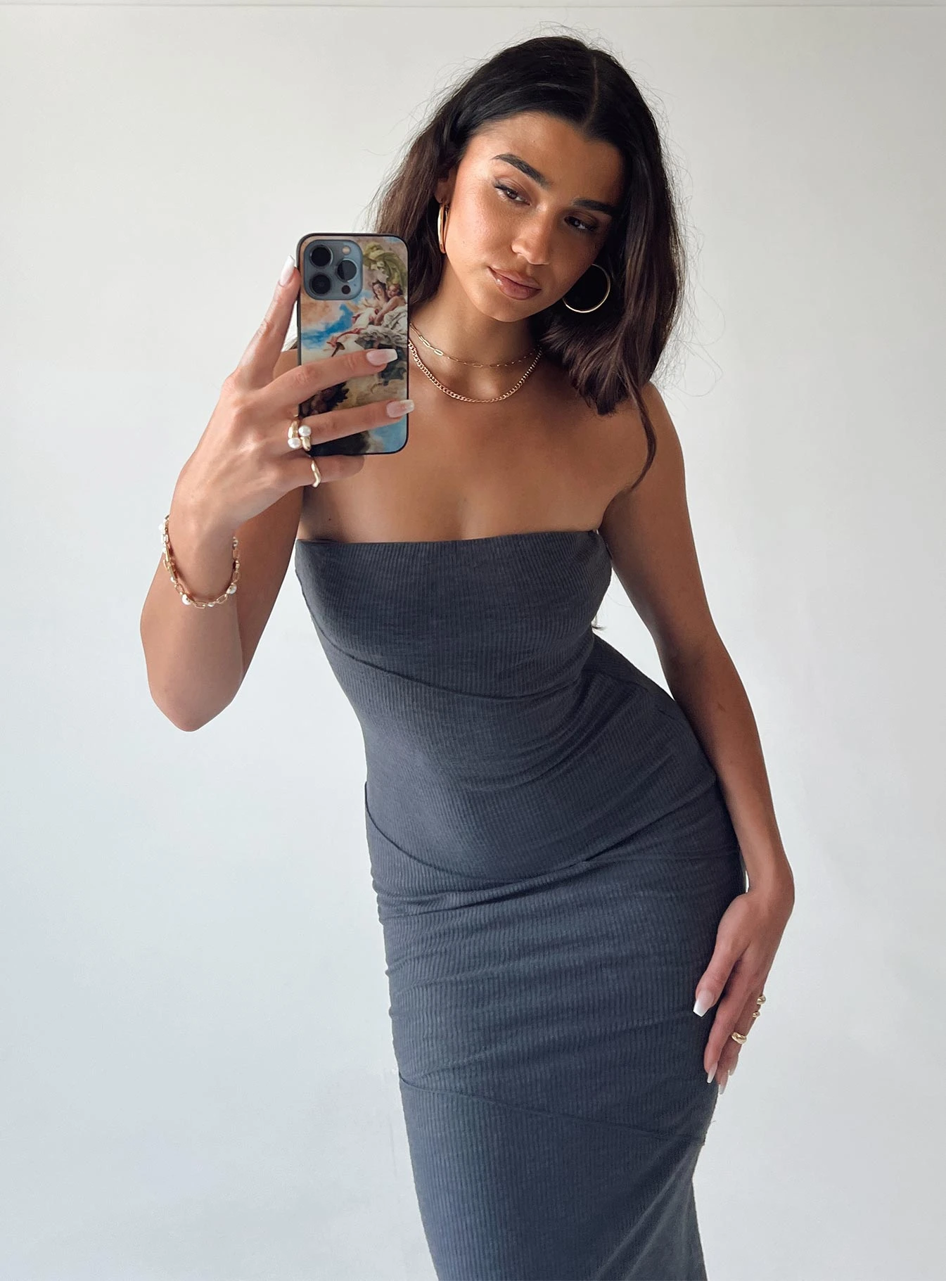 Princess Polly Oscar Midi Dress Grey 3 Princess Polly Oscar Midi Dress Grey