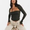 Princess Polly Freesia Two Piece Bolero Top Khaki 1 Princess Polly Freesia Two Piece Bolero Top Khaki -Eva Style Shop 00 modelinfo amelia us2