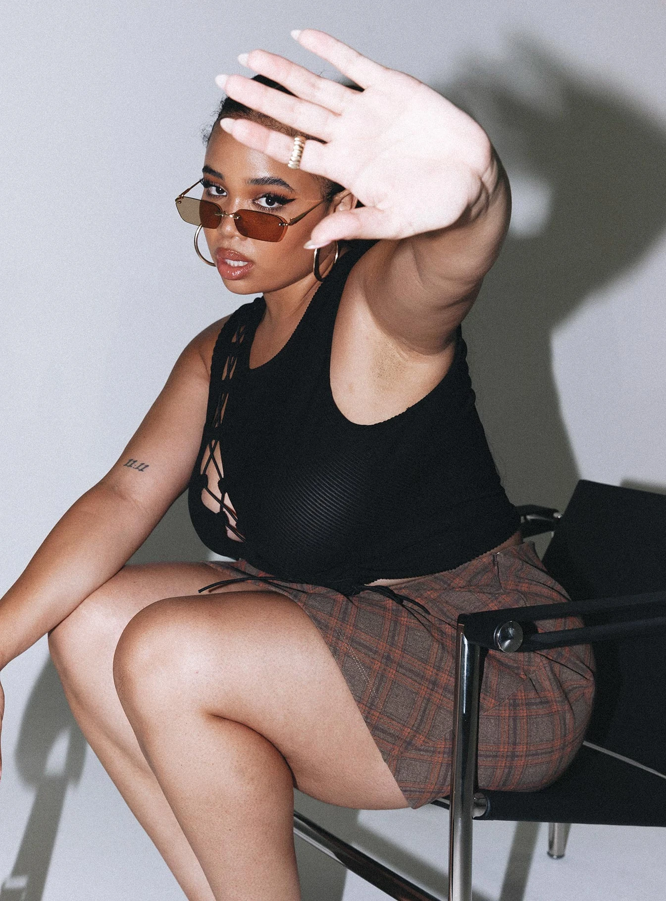 Fike Mini Skirt Brown Curve 4 Fike Mini Skirt Brown Curve - Image 2