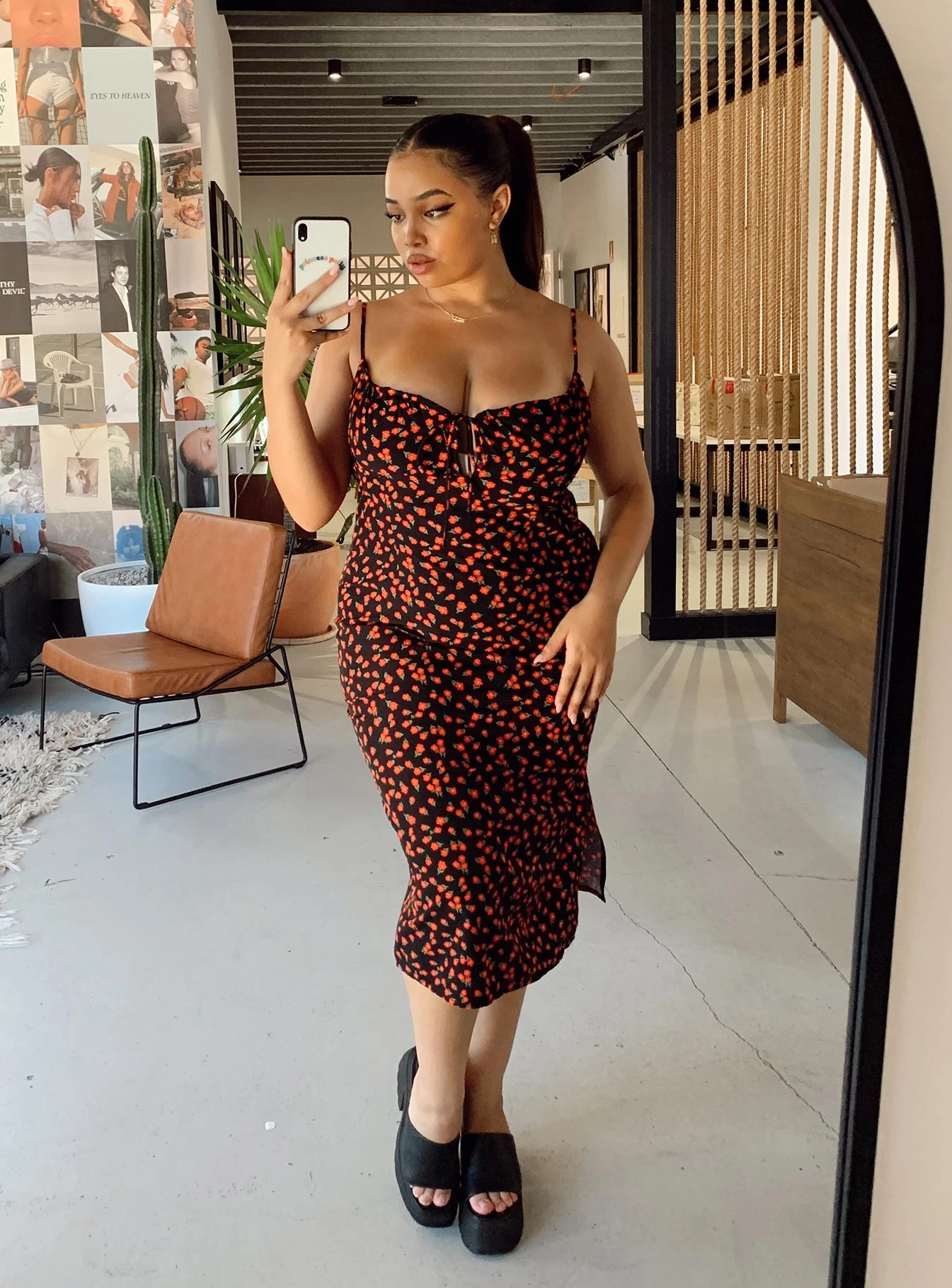 Noda Midi Dress Black Curve 8 Noda Midi Dress Black Curve - Image 6