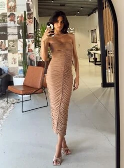 Princess Polly Dania Midi Dress Brown