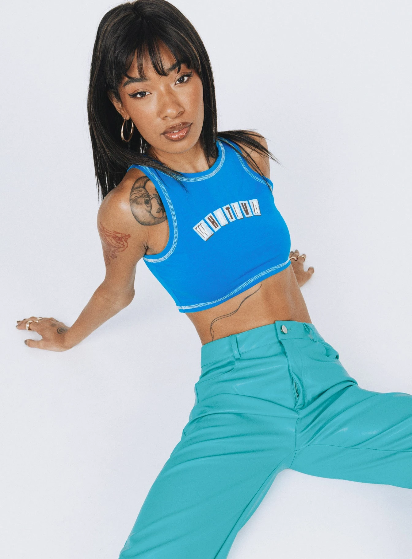 Princess Polly Whateva Tank Top Blue 4 Princess Polly Whateva Tank Top Blue - Image 2