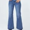 Princess Polly Darfield Mid Wash Flare Denim Jeans -Eva Style Shop 1 modelinfo Casey us4 5871985c f8f4 4bc0 9f6d 78dd6254f2c9