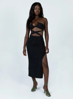 Princess Polly Elias Midi Dress Black