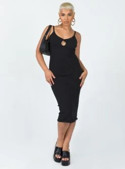 Princess Polly Kena Midi Dress Black