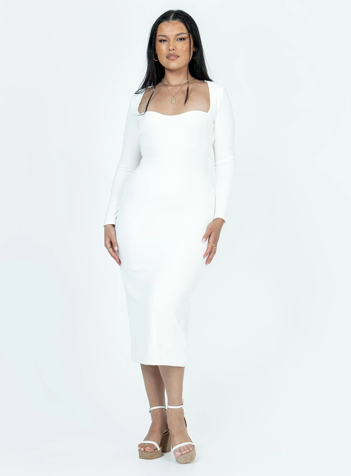 Princess Polly Nolan Midi Dress White 4 Princess Polly Nolan Midi Dress White - Image 2