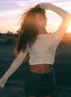 Princess Polly Alissia Long Sleeve Top White