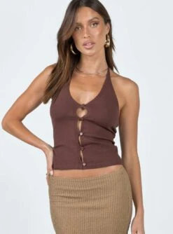 Princess Polly Alessi Top Brown