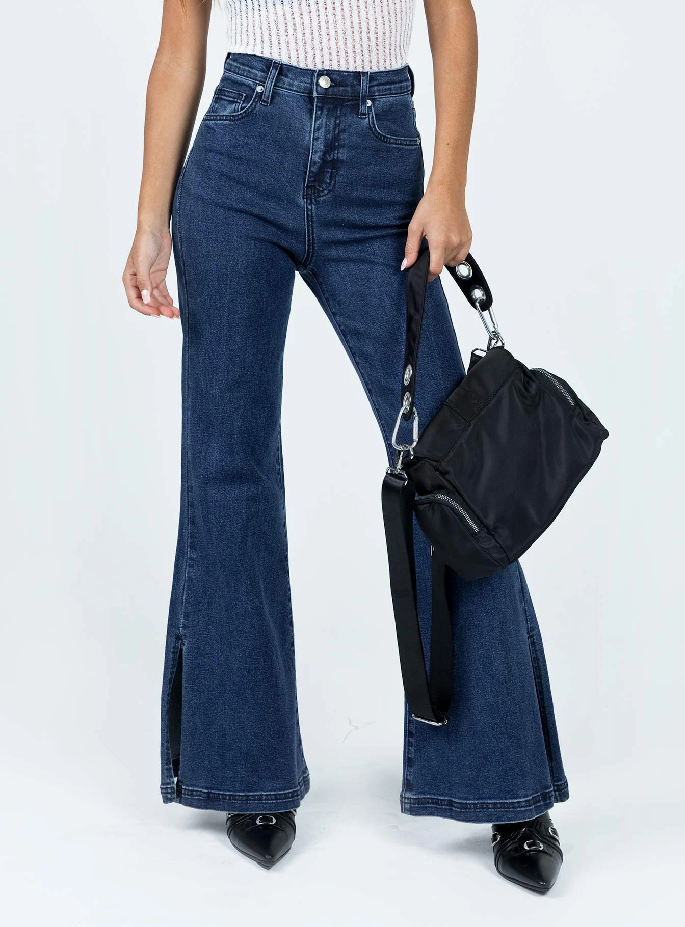 Princess Polly Nairana Split Hem Jeans Dark Wash Denim 4 Princess Polly Nairana Split Hem Jeans Dark Wash Denim - Image 2