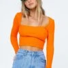 Princess Polly Kinsey Long Sleeve Top Orange -Eva Style Shop 1 modelinfo emily us2 9710bcf0 571e 4875 afe0 d34d548a3e2a
