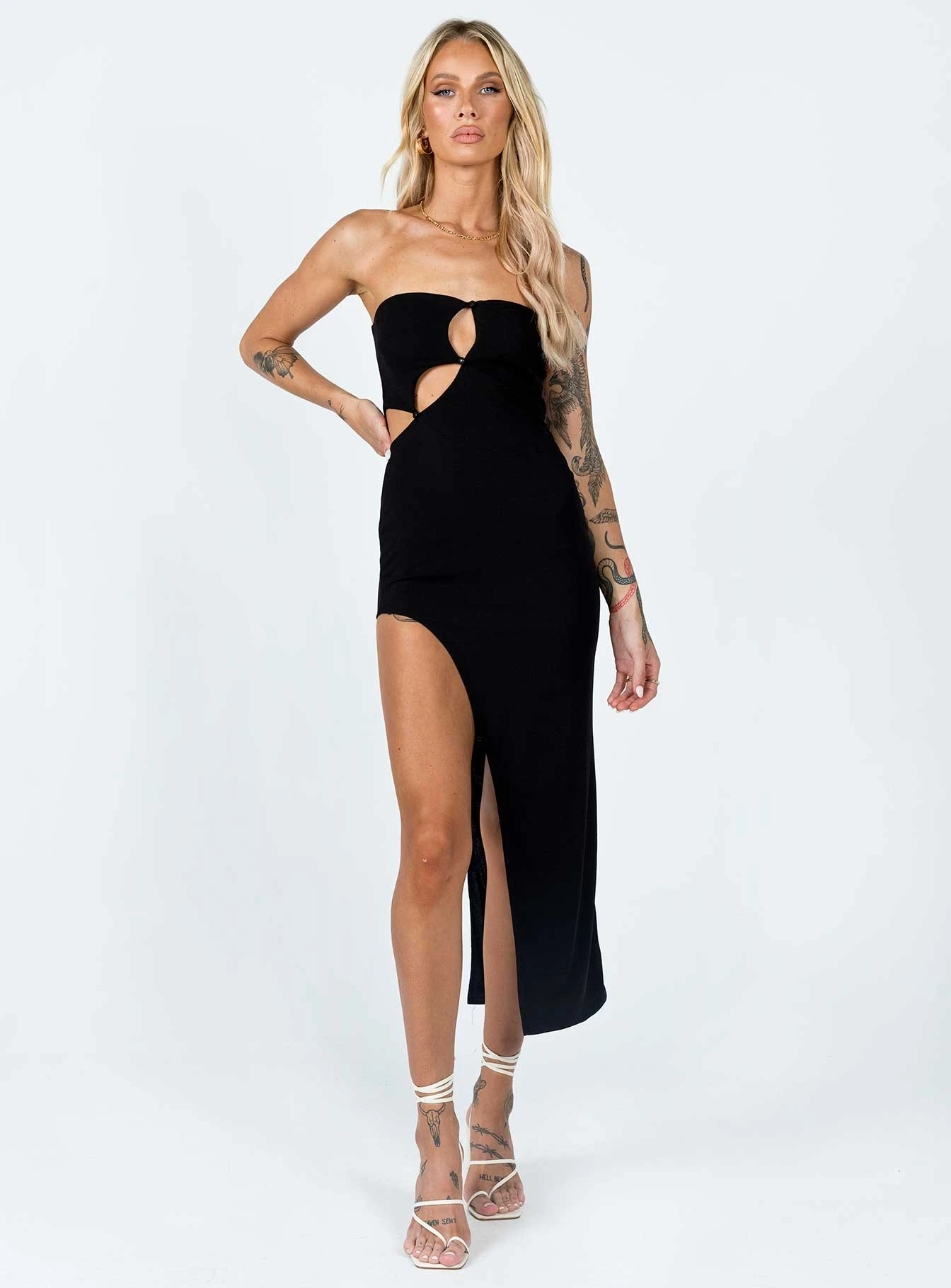 Princess Polly Jaxon Midi Dress Black 5 Princess Polly Jaxon Midi Dress Black - Image 3