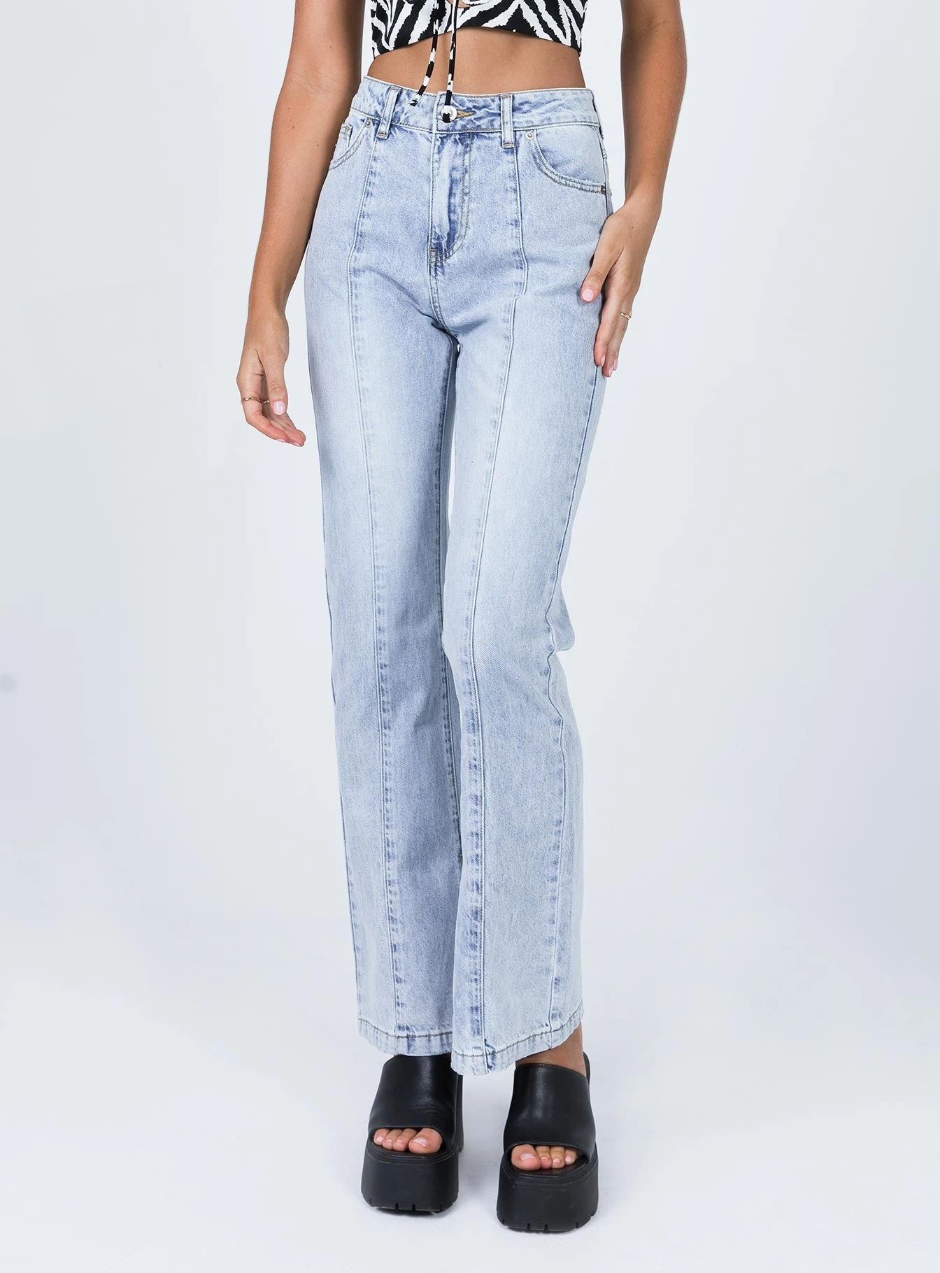 Princess Polly Michael Denim Jeans Blue 4 Princess Polly Michael Denim Jeans Blue - Image 2