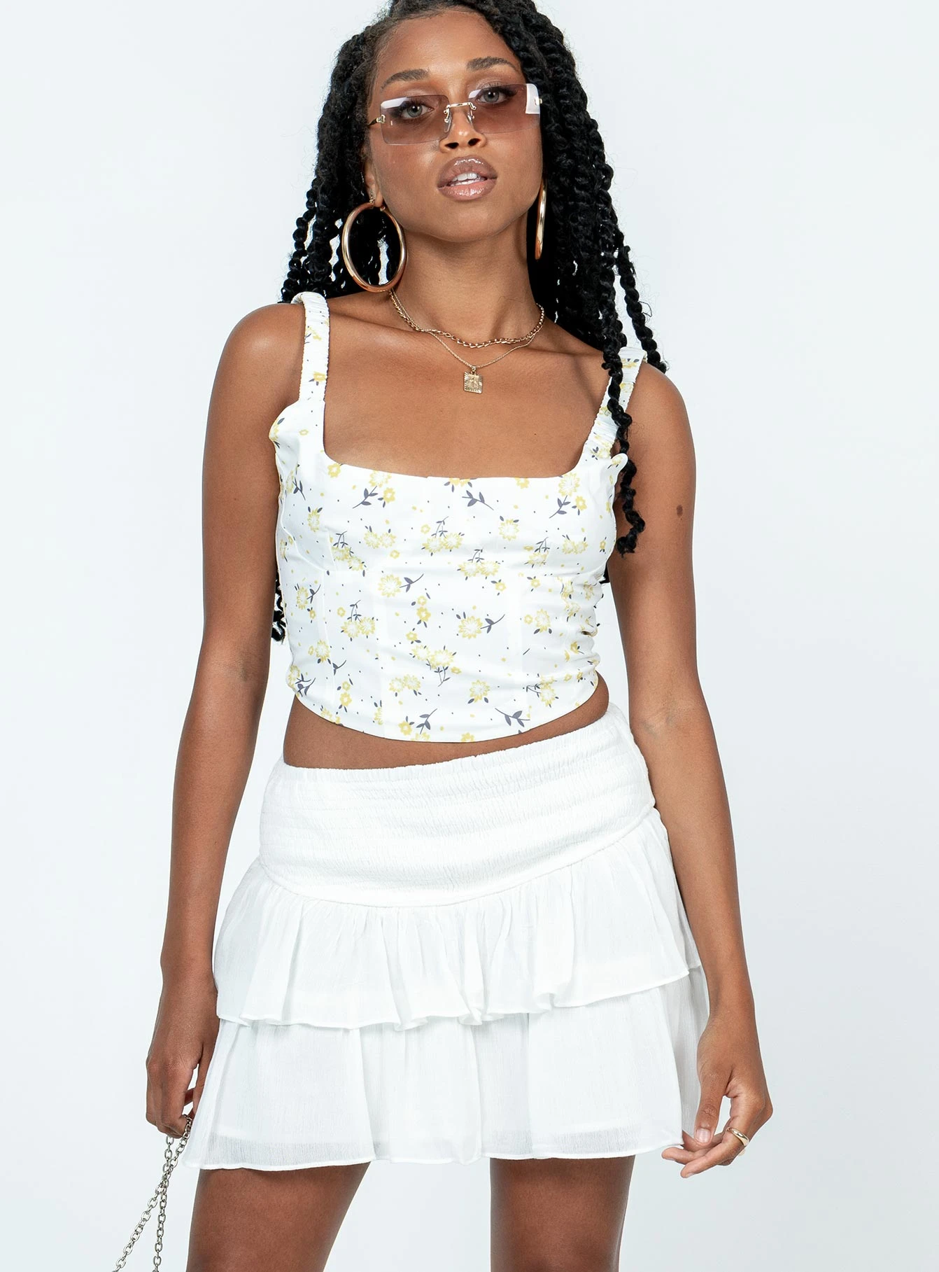 Princess Polly Willo Mini Skirt White 4 Princess Polly Willo Mini Skirt White - Image 2