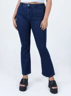 Princess Polly Dalta Mid Rise Flare Denim Jeans
