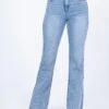 Princess Polly Tampico Flare Leg Denim Jeans -Eva Style Shop 1 modelinfo josie us4 06a9987e 32b0 41b1 8559 11e987e34b86