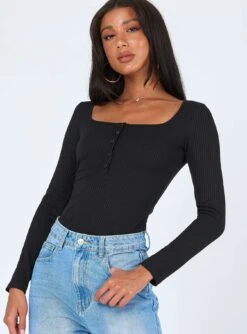 Princess Polly Edith Bodysuit Black