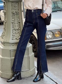 Princess Polly Johnny Flare Dark Wash Jeans Denim