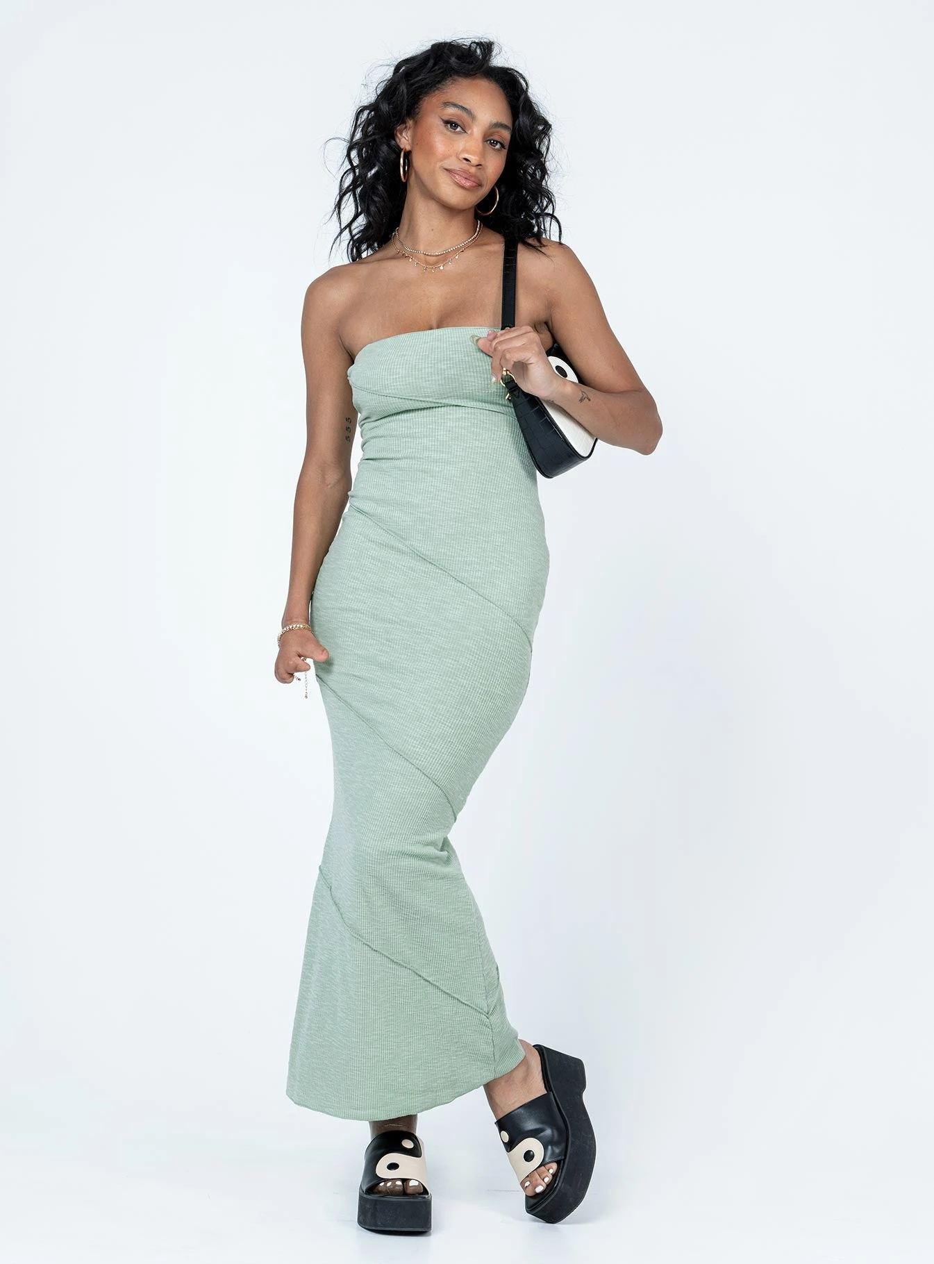 Princess Polly Oscar Midi Dress Sage Green 4 Princess Polly Oscar Midi Dress Sage Green - Image 2