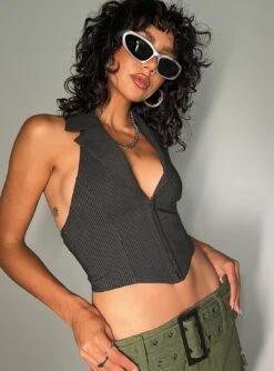 Princess Polly Everest Vest Top Black