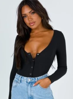 Princess Polly Downtown Drifter Bodysuit Black