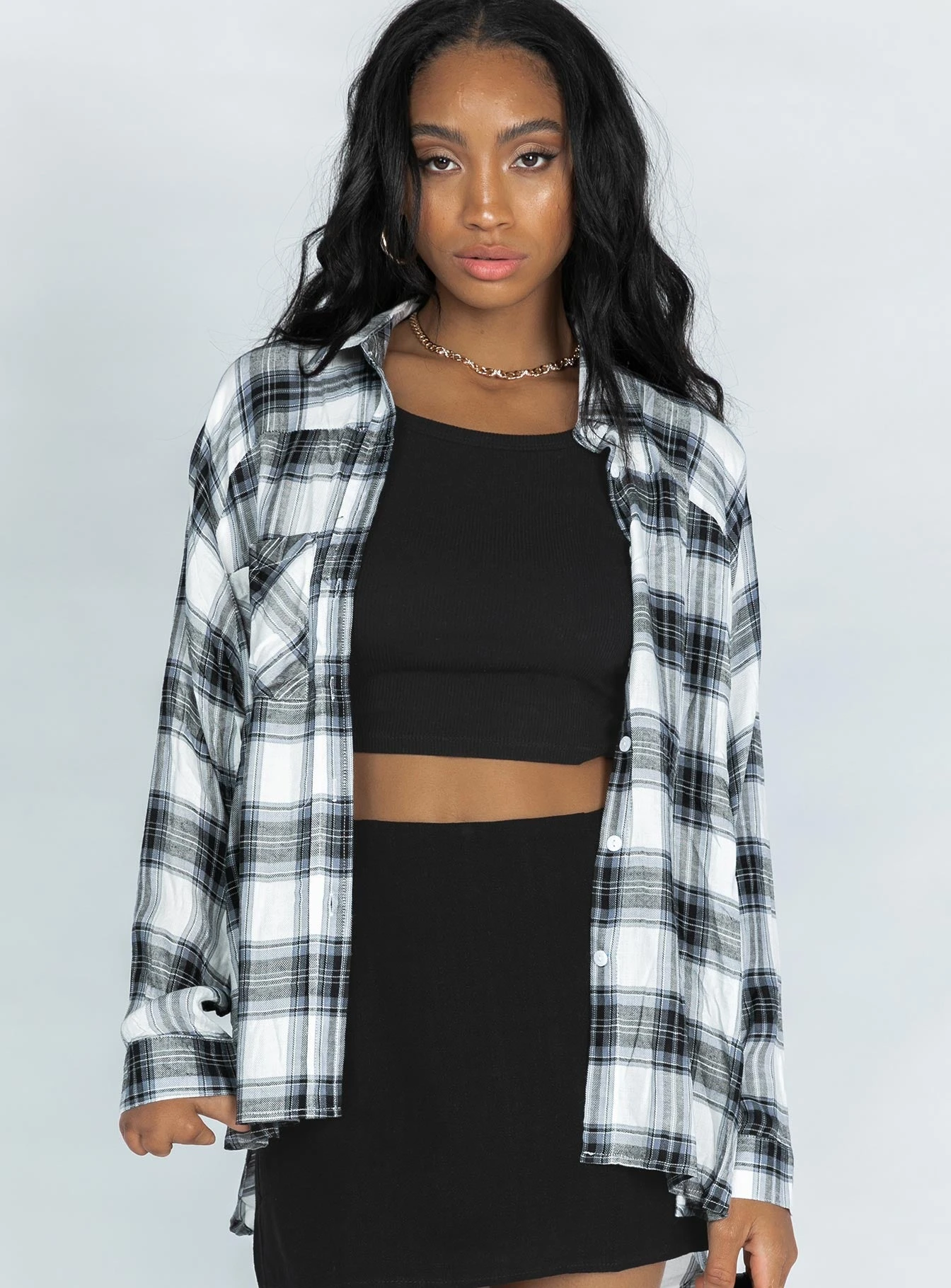 Princess Polly Laina Shirt Black/White 3 Princess Polly Laina Shirt Black/White