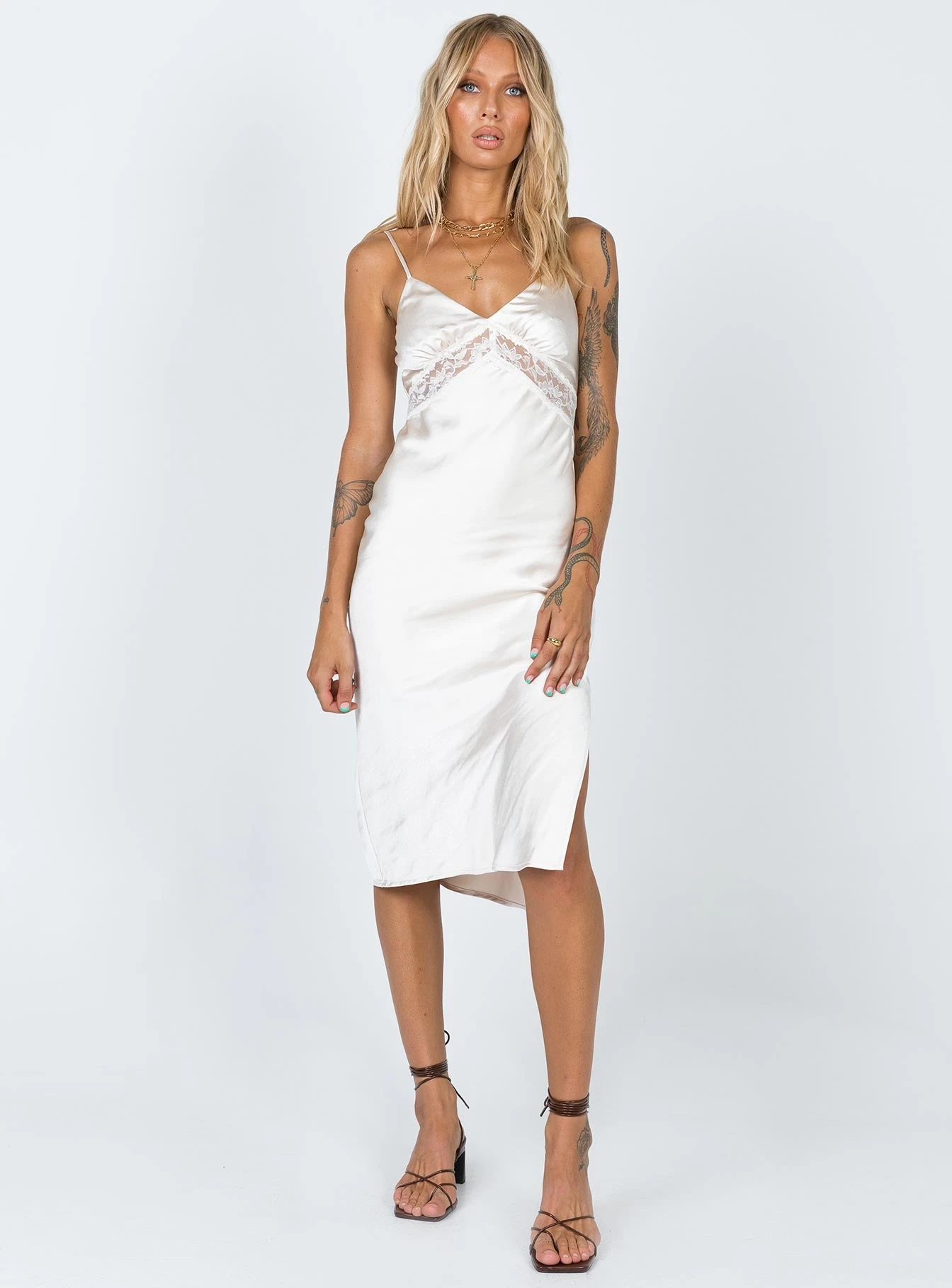 Princess Polly Amelia Midi Dress Champagne 3 Princess Polly Amelia Midi Dress Champagne