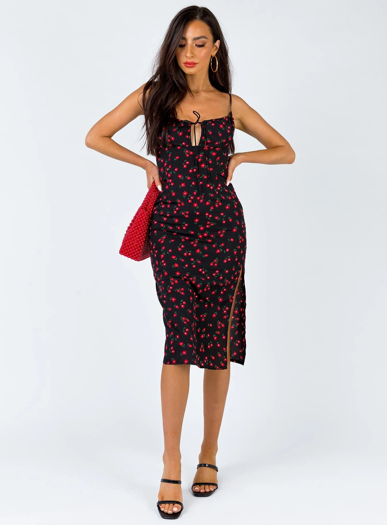 Princess Polly Noda Midi Dress Black/Red 7 Princess Polly Noda Midi Dress Black/Red - Image 5