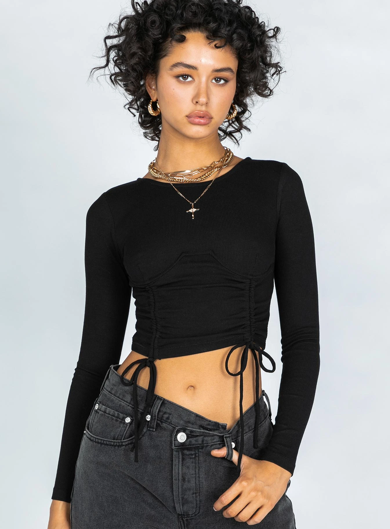 Princess Polly Stormi Long Sleeve Top Black 3 Princess Polly Stormi Long Sleeve Top Black