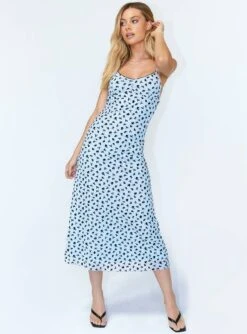 Motel Cotina Dress Blue Flower Buds Blue