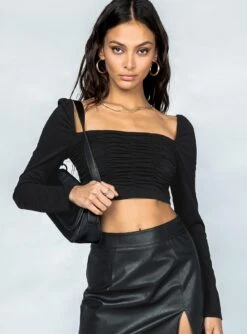 Princess Polly Zadie Long Sleeve Top Black