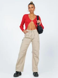 Princess Polly Dontae Long Sleeve Top Red -Eva Style Shop 2 modelinfo Alexis us2 f2a2a8e7 9a24 4a6d a249 474fd17a308e