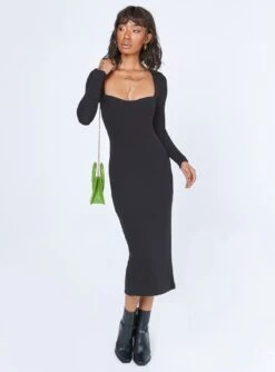 Princess Polly Nolan Midi Dress Black -Eva Style Shop 2 modelinfo Feturi US2 ecfba7fa 128b 4a49 a254 06637722fa4a