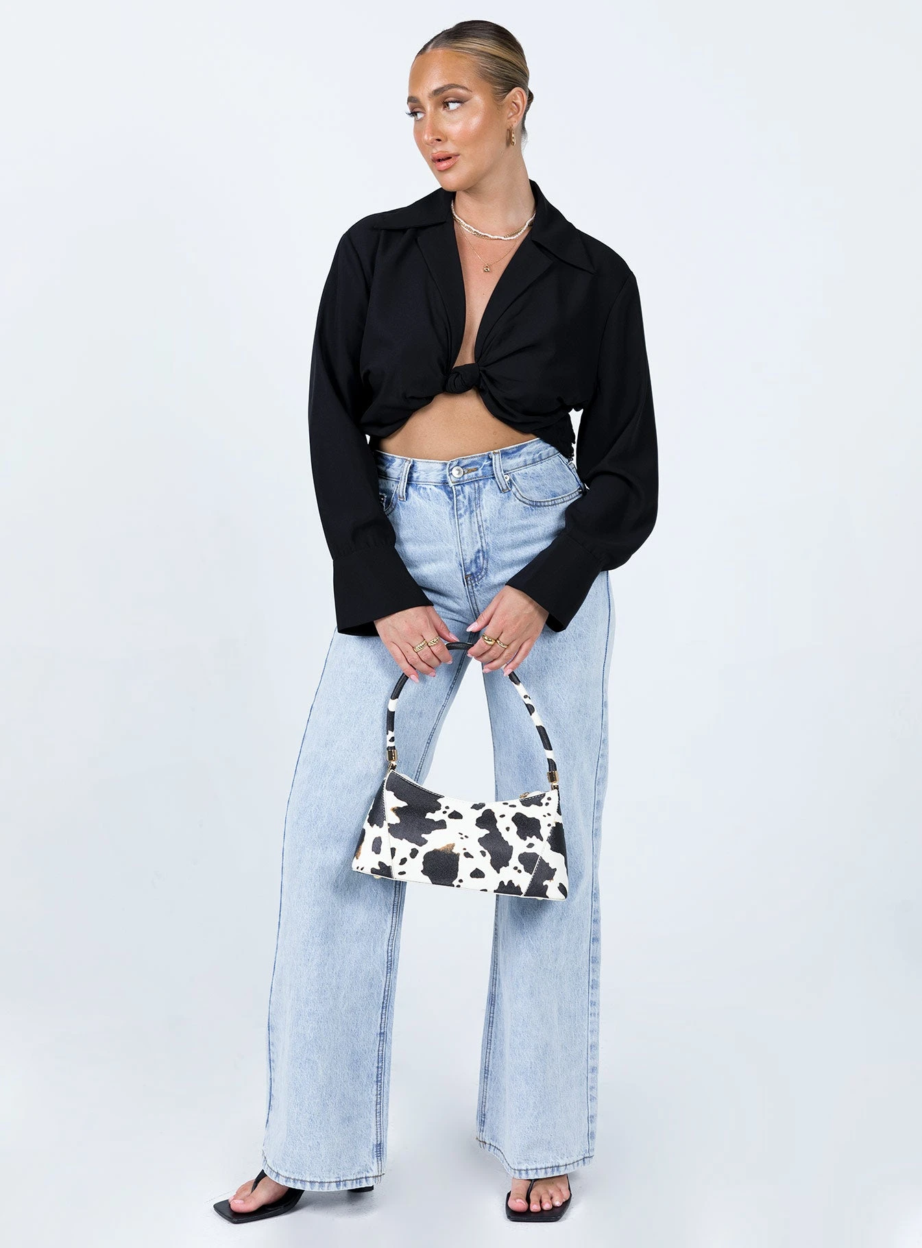 French Kiss Twist Shirt Black 6 French Kiss Twist Shirt Black - Image 4