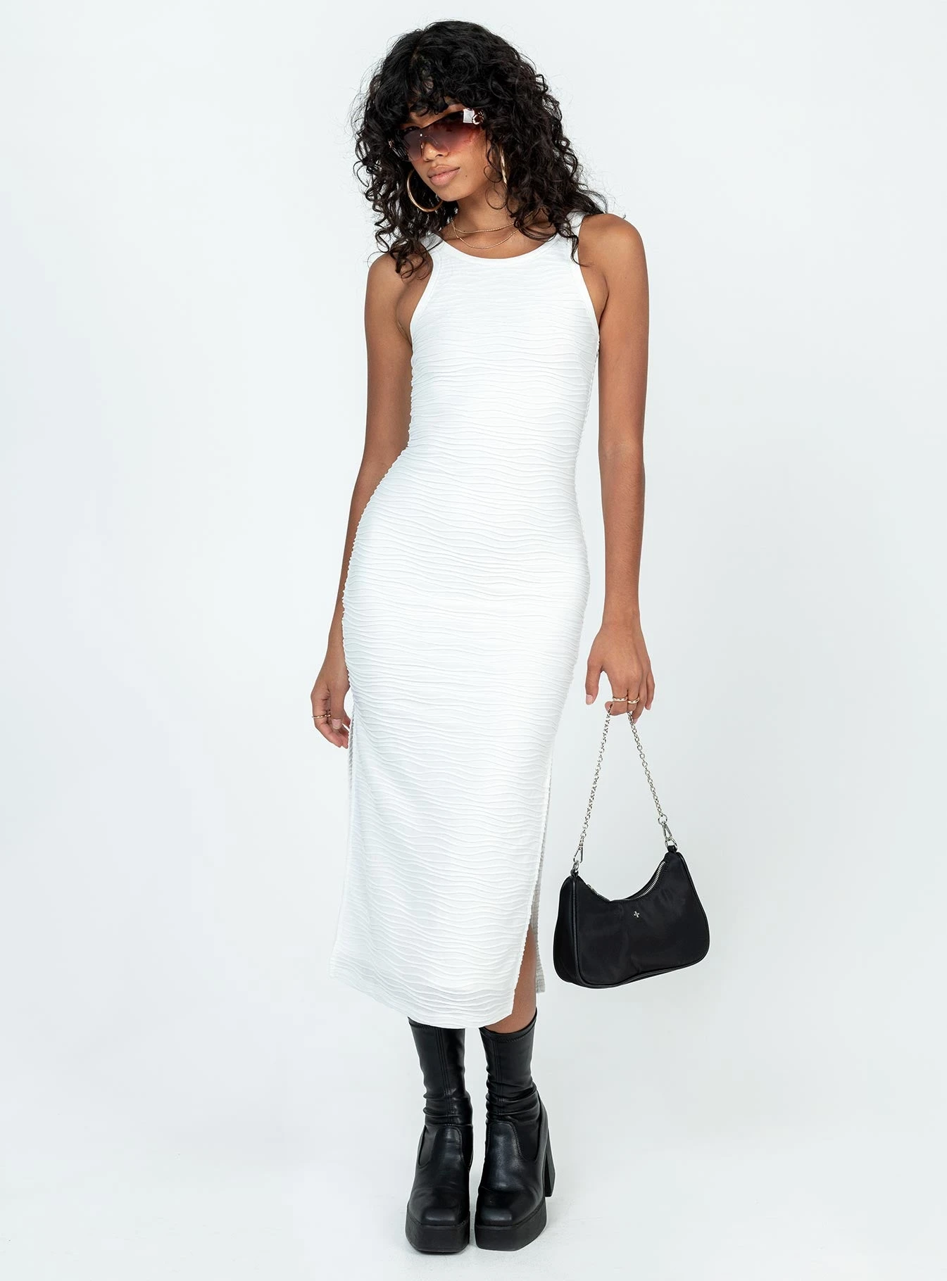 Princess Polly Lazar Midi Dress White 5 Princess Polly Lazar Midi Dress White - Image 3