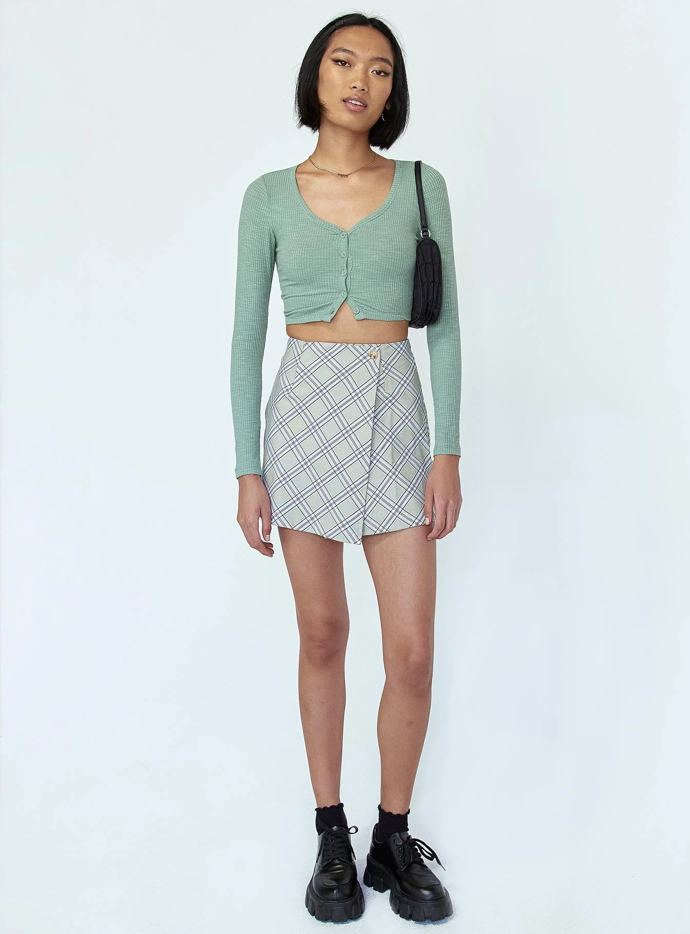 Princess Polly Ailisha Mini Skirt Green 4 Princess Polly Ailisha Mini Skirt Green - Image 2
