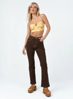 Princess Polly Eltham Contrast Stitch Denim Jeans Brown 11 Princess Polly Eltham Contrast Stitch Denim Jeans Brown -Eva Style Shop 2 modelinfo chloe e us2 af0a3774 4808 4eed aa79 f1e9d623cdcb