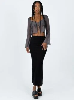 Princess Polly Kenney Long Sleeve Top Grey -Eva Style Shop 2 modelinfo eyes us2 98bdf61d c1ec 4a0e a1ab dbcb806afdfb