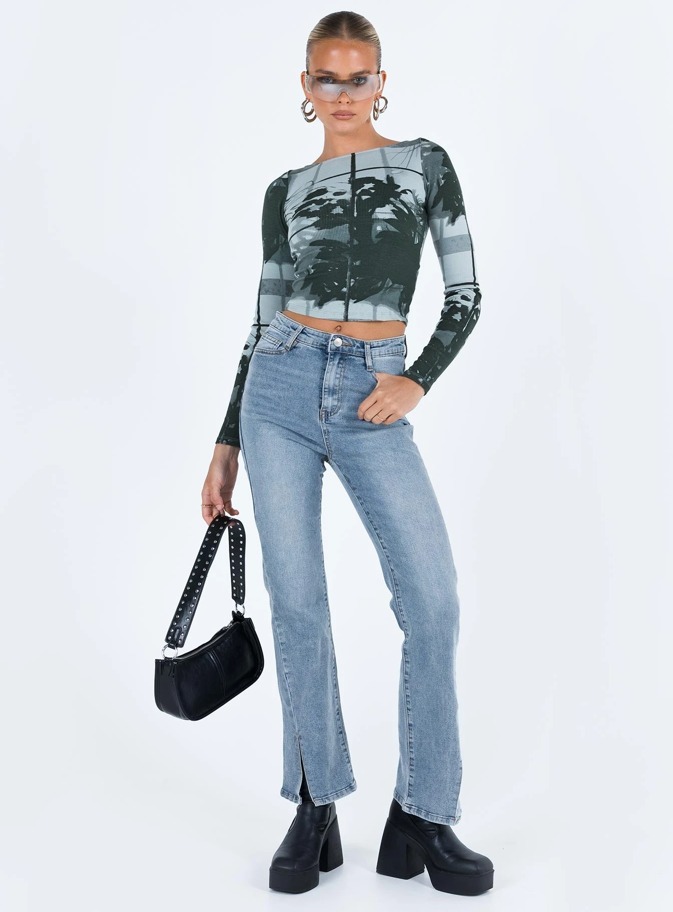 Princess Polly Keels Flare Denim Jeans 6 Princess Polly Keels Flare Denim Jeans - Image 4