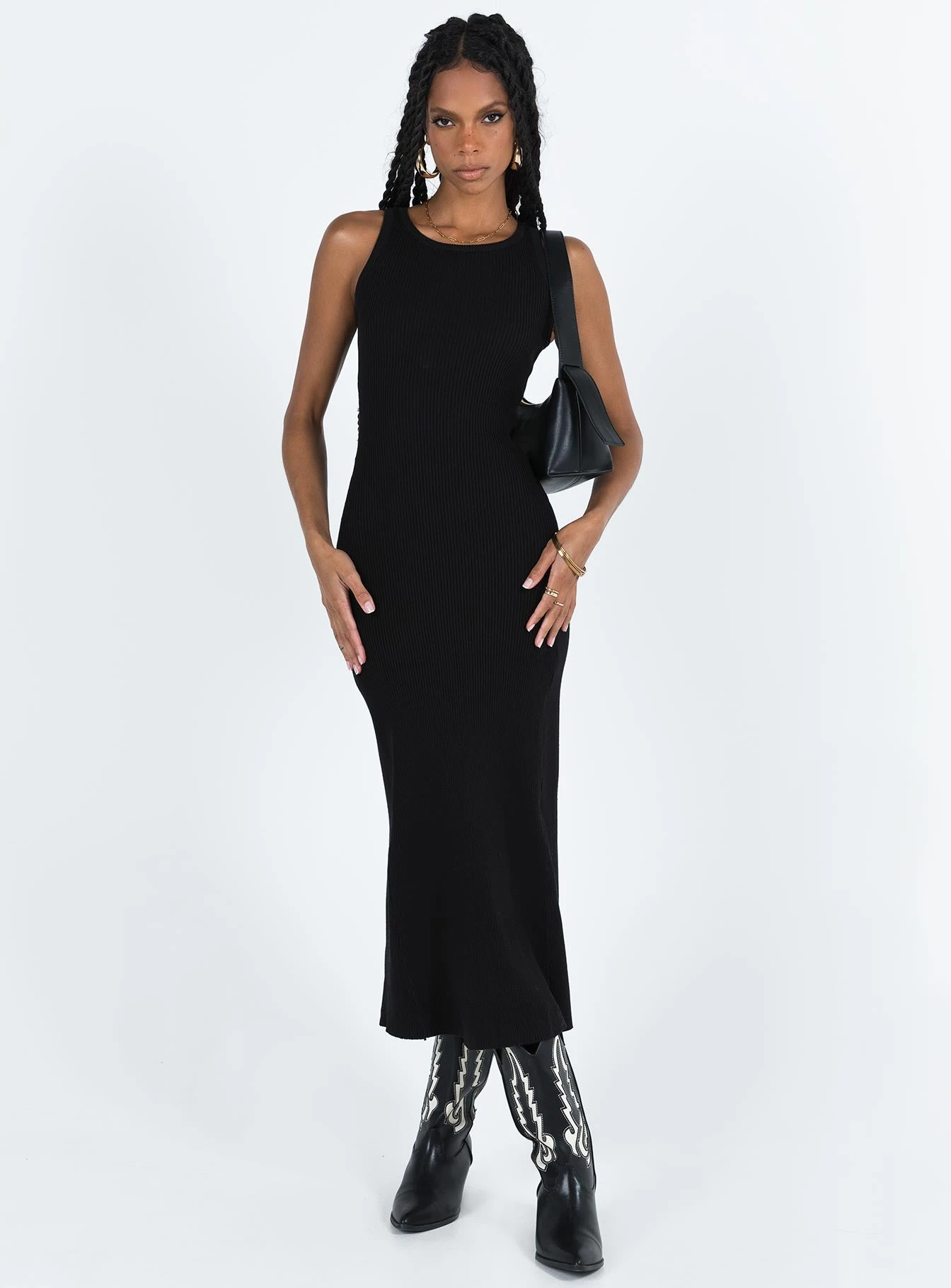 Princess Polly Thalma Midi Dress Black 5 Princess Polly Thalma Midi Dress Black - Image 3