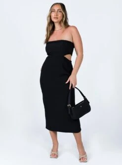 Princess Polly Maira Midi Dress Black -Eva Style Shop 2 modelinfo mikayla us6 99ca8623 4665 4b37 9fae 99cd9c5fbf09