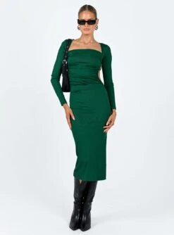Princess Polly Esplin Long Sleeve Midi Dress Green -Eva Style Shop 2 modelinfo milli us2 8cf2eeec 8be8 4222 979c d8df7e4cef02