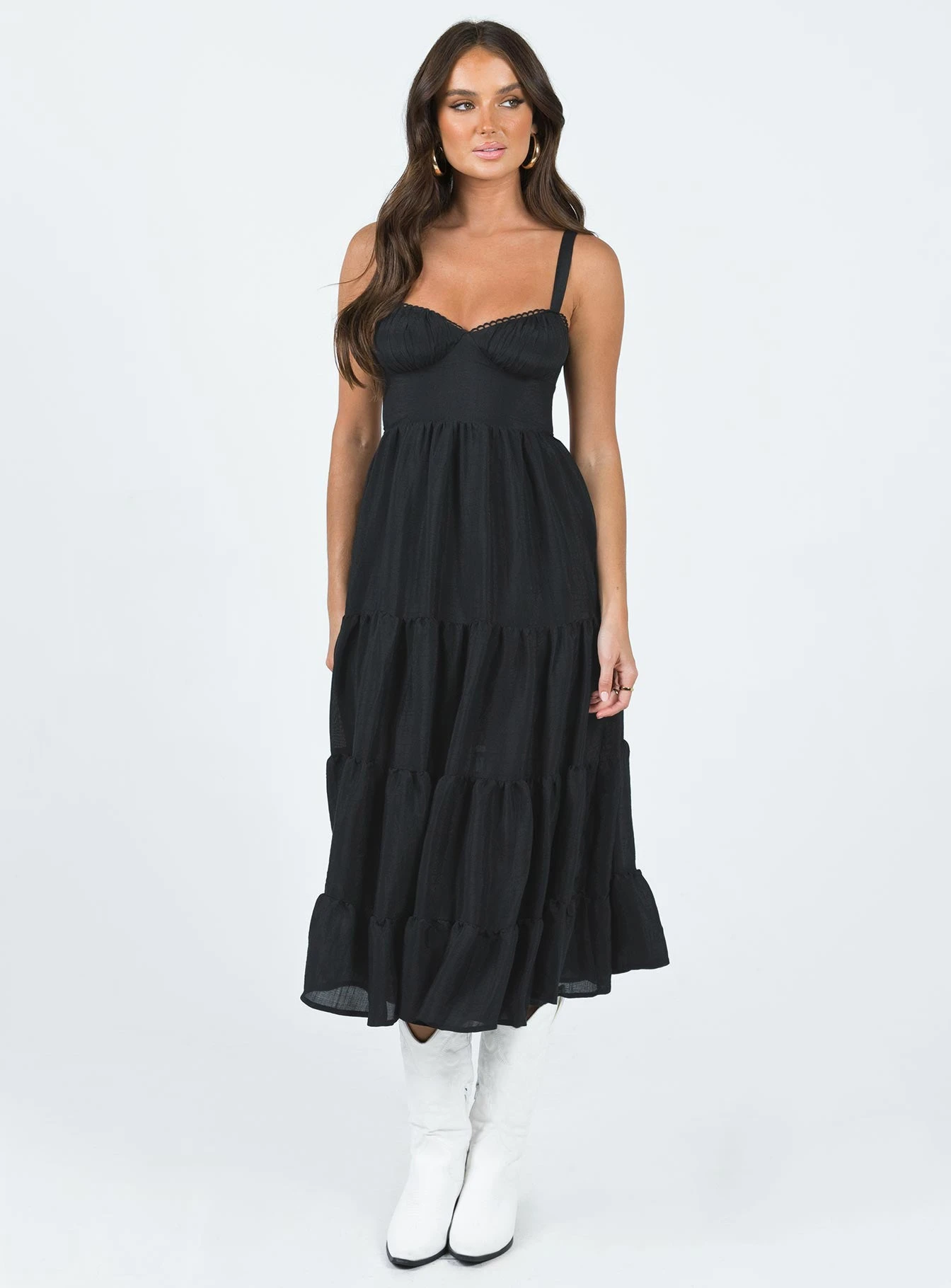 Princess Polly Joella Midi Dress Black 4 Princess Polly Joella Midi Dress Black - Image 2